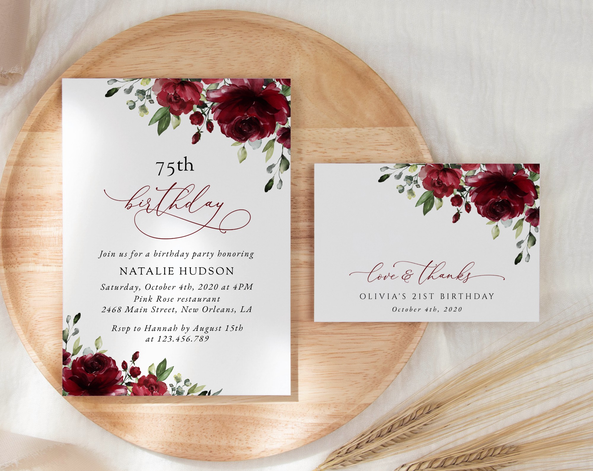 SH83 Burgundy Flowers Birthday Shop by Collection