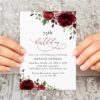 Burgundy Flowers Birthday Invitation, Girl Birthday, Any Birthday, Printable File, Edit Yourself, SH83