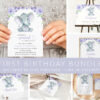 Cute Elephant First Birthday Mini Bundle, Girl Birthday, Printable File, Edit Yourself, SH100