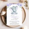 Cute Elephant First Birthday Invitation, Birthday Stationery, Girl Birthday, Printable File, Edit Yourself, SH100