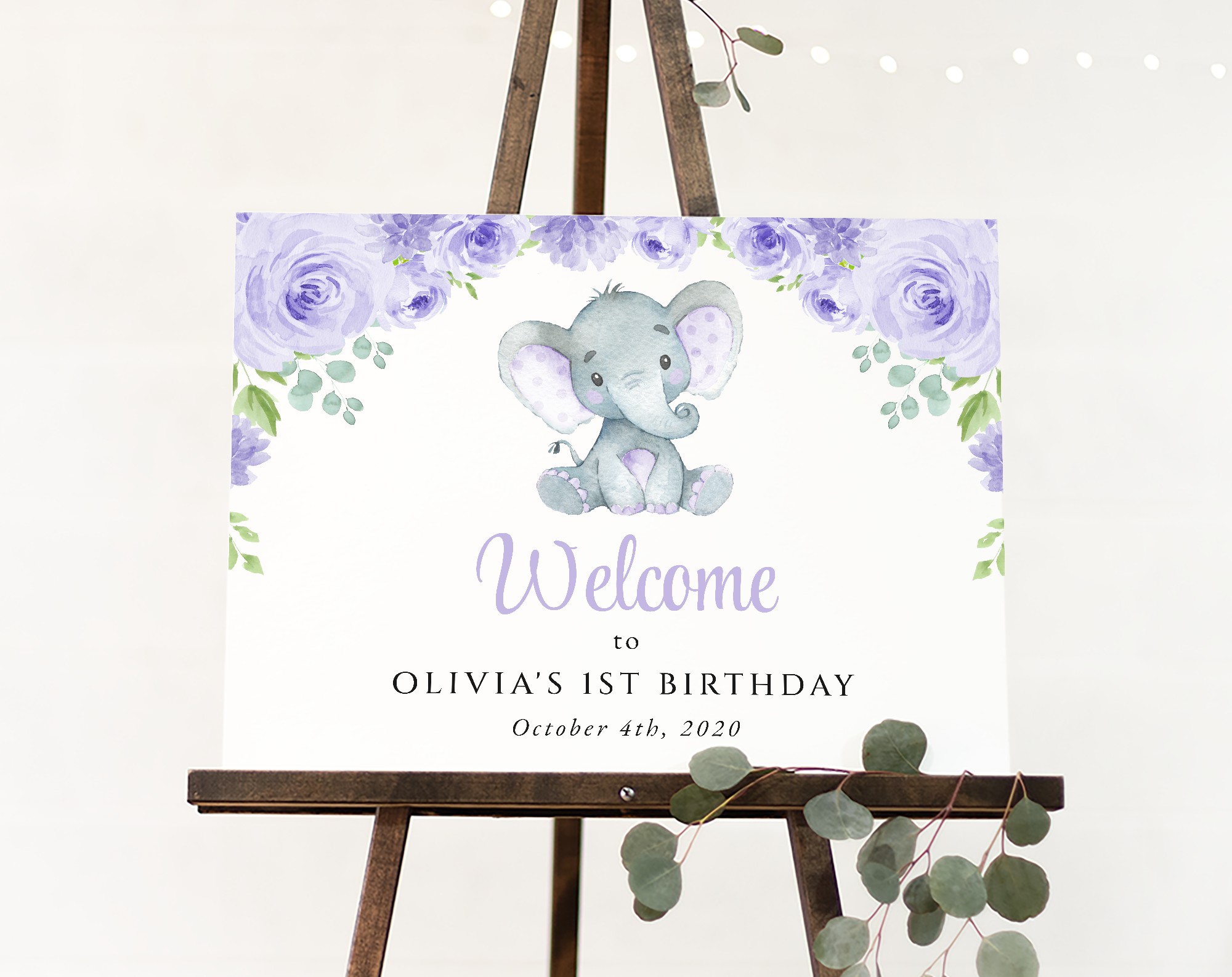 Cute Elephant Welcome Sign, Birthday Sign, First Birthday, Girl Birthday, Printable File, Edit Yourself, SH100 Cute Elephant Welcome Sign, Birthday Sign, First Birthday, Girl Birthday, Printable File, Edit Yourself, SH100