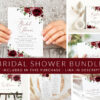 Burgundy Flowers Bridal Shower Mini Bundle, Printable File, Edit Yourself, SH13 Burgundy Flowers Bridal Shower Mini Bundle, Printable File, Edit Yourself, SH13