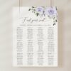 Purple Flowers Seating Chart, Wedding Sign, Printable File, Edit Yourself, SH29