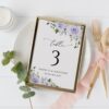 Purple Flowers Table Number Sign, Wedding Sign, Printable File, Edit Yourself, SH29 Purple Flowers Table Number Sign, Wedding Sign, Printable File, Edit Yourself, SH29