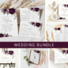 Plum Purple Flowers Wedding Bundle, Printable File, Edit Yourself, SH31 Plum Purple Flowers Wedding Bundle, Printable File, Edit Yourself, SH31