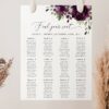 Plum Purple Flowers Seating Chart, Wedding Sign, Printable File, Edit Yourself, SH31