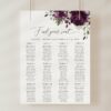 Plum Purple Flowers Seating Chart, Wedding Sign, Printable File, Edit Yourself, SH31