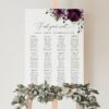 Plum Purple Flowers Seating Chart, Wedding Sign, Printable File, Edit Yourself, SH31