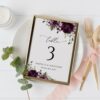 Plum Purple Flowers Table Number Sign, Wedding Sign, Printable File, Edit Yourself, SH31 Plum Purple Flowers Table Number Sign, Wedding Sign, Printable File, Edit Yourself, SH31