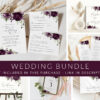 Plum Purple Flowers Wedding Bundle, Printable File, Edit Yourself, SH31