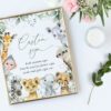 Wild Animals Custom Sign, First Birthday, Boy Birthday, Printable File, Edit Yourself, SH32