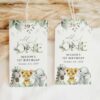 Wild Animals Favor Tags, Gift Tags, First Birthday, Boy Birthday, Printable File, Edit Yourself, SH32