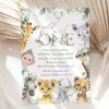 Wild Animals First Birthday Invitation, Birthday Stationery, Boy Birthday, Printable File, Edit Yourself, SH32