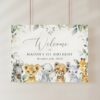 Wild Animals Welcome Sign, First Birthday, Boy Birthday, Printable File, Edit Yourself, SH32