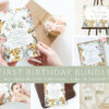 Wild Animals and Hibiscus First Birthday Mini Bundle, Girl Birthday, Printable File, Edit Yourself, SH37