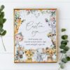 Wild Animals and Hibiscus Custom Sign, First Birthday, Girl Birthday, Printable File, Edit Yourself, SH37