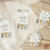 Wild Animals and Hibiscus Favor Tags, Gift Tags, First Birthday, Girl Birthday, Printable File, Edit Yourself, SH37 Wild Animals and Hibiscus Favor Tags, Gift Tags, First Birthday, Girl Birthday, Printable File, Edit Yourself, SH37