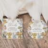 Wild Animals and Hibiscus Favor Tags, Gift Tags, First Birthday, Girl Birthday, Printable File, Edit Yourself, SH37