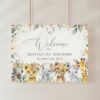 Wild Animals and Hibiscus Welcome Sign, First Birthday, Girl Birthday, Printable File, Edit Yourself, SH37 Wild Animals and Hibiscus Welcome Sign, First Birthday, Girl Birthday, Printable File, Edit Yourself, SH37