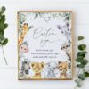 Wild Animals Custom Sign, Baby Shower Sign, Boy Baby Shower, Printable File, Edit Yourself, SH42