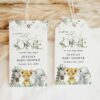 Wild Animals Favor Tags, Gift Tags, Party Tags, Boy Baby Shower, Printable File, Edit Yourself, SH42