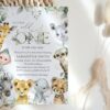 Wild Animals Baby Shower Invitation, Boy Baby Shower, Printable File, Edit Yourself, SH42