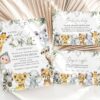 Wild Animals Baby Shower Invitation Suite, Boy Baby Shower, Printable File, Edit Yourself, SH42