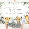 Wild Animals Welcome Sign, Baby Shower Sign, Boy Baby Shower, Printable File, Edit Yourself, SH42