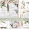 Eucalyptus Leaves Wedding Bundle, Printable File, Edit Yourself, SH45