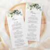 Eucalyptus Leaves Wedding Menu, Wedding Stationery, Printable File, Edit Yourself, SH45