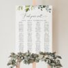 Eucalyptus Leaves Seating Chart, Wedding Sign, Printable File, Edit Yourself, SH45