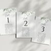 Greenery and Gold Seating Cards, Wedding Stationery, Printable File, Edit Yourself, SH46