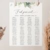 Greenery and Gold Seating Chart, Wedding Sign, Printable File, Edit Yourself, SH46