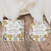 Wild Animals and Hibiscus Favor Tags, Gift Tags, Party Tags, Girl Baby Shower, Printable File, Edit Yourself, SH84
