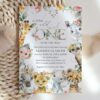 Wild Animals and Hibiscus Baby Shower Invitation, Girl Baby Shower, Printable File, Edit Yourself, SH84