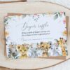 Wild Animals and Hibiscus Baby Shower Invitation Suite, Girl Baby Shower, Printable File, Edit Yourself, SH84