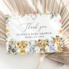 Wild Animals and Hibiscus Thank You Card, Girl Baby Shower, Printable File, Edit Yourself, SH84 Wild Animals and Hibiscus Thank You Card, Girl Baby Shower, Printable File, Edit Yourself, SH84