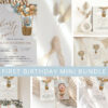 Bear and Blue Balloons First Birthday Mini Bundle, Boy Birthday, Printable File, Edit Yourself, SH86