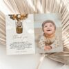 Bear and Brown Balloons Thank You Card, First Birthday, Boy Birthday, Printable File, Edit Yourself, SH88