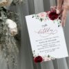 Burgundy and Blush Flowers Birthday Invitation, Girl Birthday, Any Birthday, Printable File, Edit Yourself, SH90