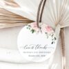 Blush Flowers Favor Tags, Gift Tags, Girl Birthday, Printable File, Edit Yourself, SH91