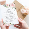Blush Flowers Birthday Invitation, Girl Birthday, Any Birthday, Printable File, Edit Yourself, SH91