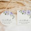 Purple Flowers Favor Tags, Gift Tags, Girl Birthday, Printable File, Edit Yourself, SH93