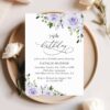 Purple Flowers Birthday Invitation, Girl Birthday, Any Birthday, Printable File, Edit Yourself, SH93