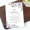 Purple Flowers Birthday Invitation, Girl Birthday, Any Birthday, Printable File, Edit Yourself, SH93