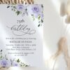 Purple Flowers Birthday Invitation, Girl Birthday, Any Birthday, Printable File, Edit Yourself, SH93