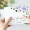 Purple Flowers Thank You Card, Girl Birthday, Printable File, Edit Yourself, SH93