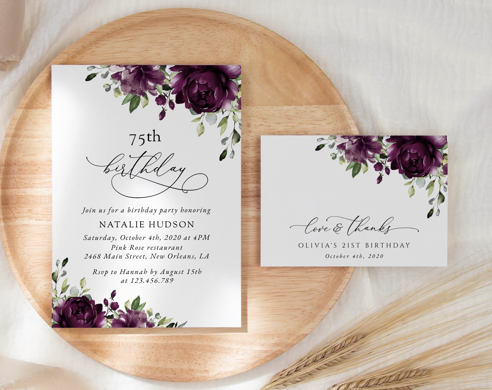 SH94 Plum Purple Flowers Birthday Shop by Collection