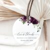 Plum Purple Flowers Favor Tags, Gift Tags, Girl Birthday, Printable File, Edit Yourself, SH94 Plum Purple Flowers Favor Tags, Gift Tags, Girl Birthday, Printable File, Edit Yourself, SH94