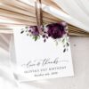 Plum Purple Flowers Favor Tags, Gift Tags, Girl Birthday, Printable File, Edit Yourself, SH94 Plum Purple Flowers Favor Tags, Gift Tags, Girl Birthday, Printable File, Edit Yourself, SH94